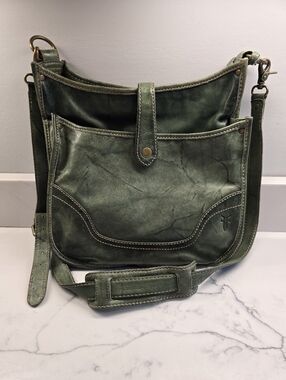 Frye Green Leather Satchel Bag